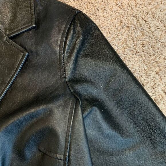 Vintage John Paul Richard Black Leather Jacket Coat Y2K Small S Blazer - Picture 8 of 10